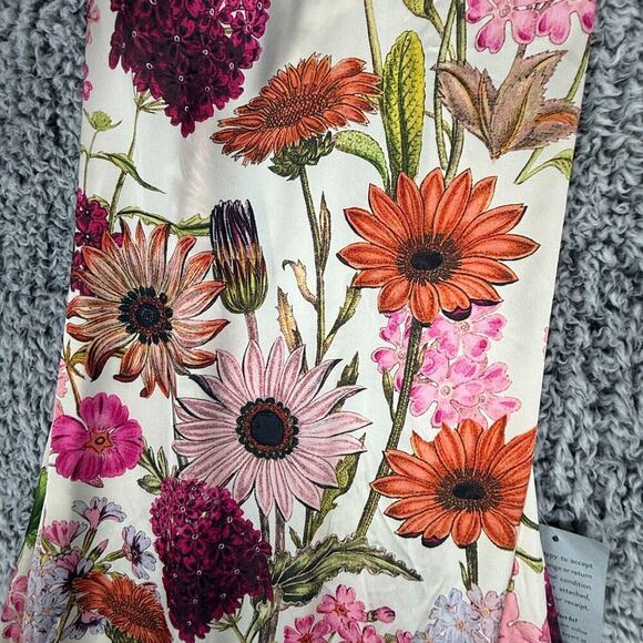 Katie Mae Tara Dress XL Pink Daisy Floral Print Maxi Dress Satin Gown MSRP $298 - Picture 5 of 14